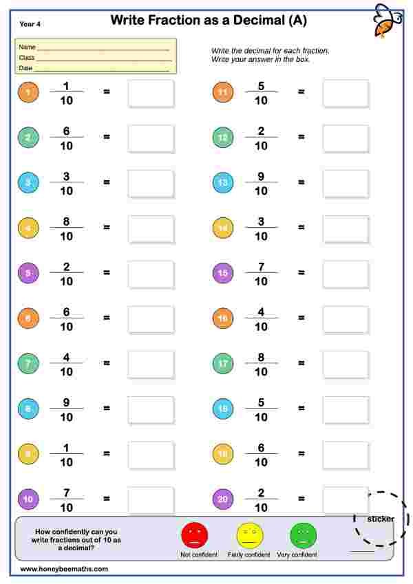 Write Fraction as a Decimal (A)